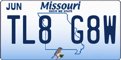 MO license plate TL8G8W