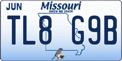 MO license plate TL8G9B
