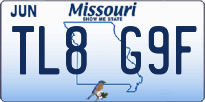 MO license plate TL8G9F