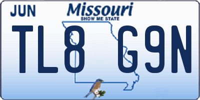 MO license plate TL8G9N