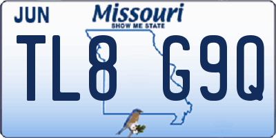 MO license plate TL8G9Q