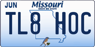 MO license plate TL8H0C