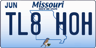 MO license plate TL8H0H