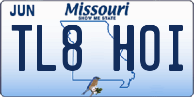 MO license plate TL8H0I