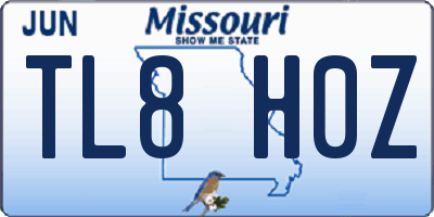 MO license plate TL8H0Z