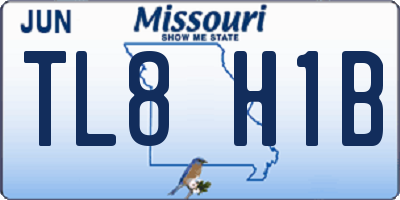 MO license plate TL8H1B
