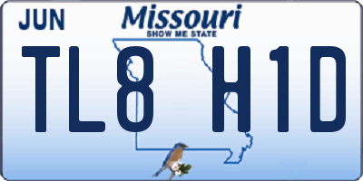 MO license plate TL8H1D
