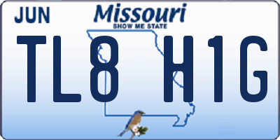 MO license plate TL8H1G