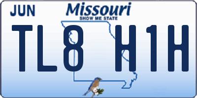 MO license plate TL8H1H