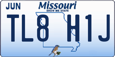 MO license plate TL8H1J