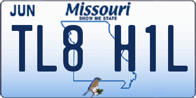 MO license plate TL8H1L