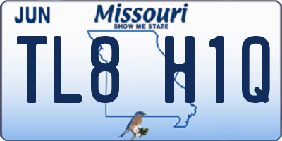 MO license plate TL8H1Q