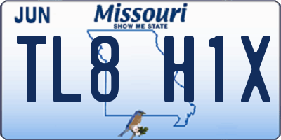 MO license plate TL8H1X