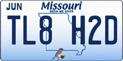 MO license plate TL8H2D