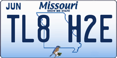 MO license plate TL8H2E