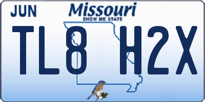 MO license plate TL8H2X