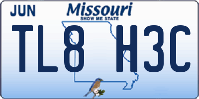 MO license plate TL8H3C