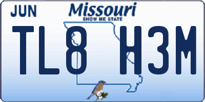 MO license plate TL8H3M