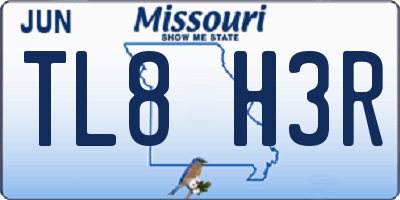 MO license plate TL8H3R