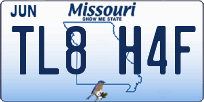 MO license plate TL8H4F