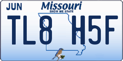 MO license plate TL8H5F