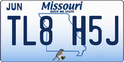 MO license plate TL8H5J