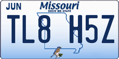 MO license plate TL8H5Z