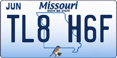 MO license plate TL8H6F