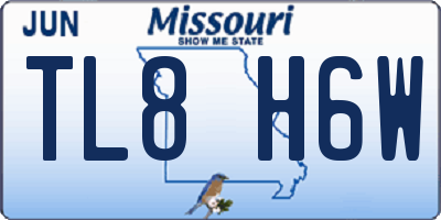 MO license plate TL8H6W