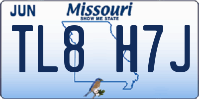 MO license plate TL8H7J