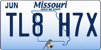 MO license plate TL8H7X