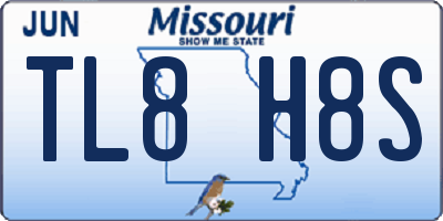 MO license plate TL8H8S