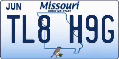 MO license plate TL8H9G