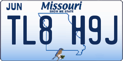 MO license plate TL8H9J