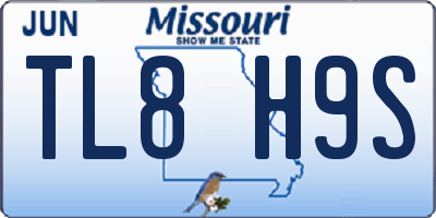 MO license plate TL8H9S