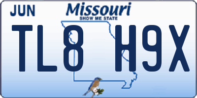 MO license plate TL8H9X