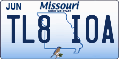 MO license plate TL8I0A