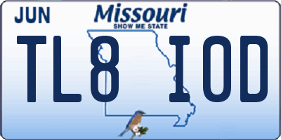 MO license plate TL8I0D