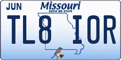 MO license plate TL8I0R