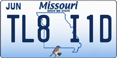 MO license plate TL8I1D