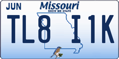 MO license plate TL8I1K