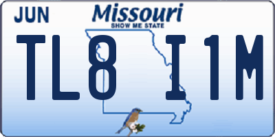 MO license plate TL8I1M
