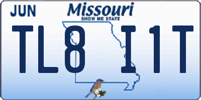 MO license plate TL8I1T