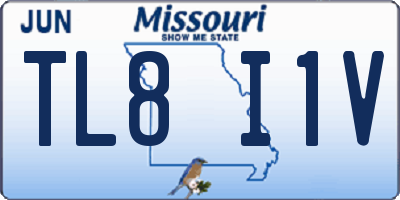 MO license plate TL8I1V