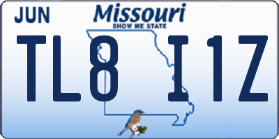 MO license plate TL8I1Z