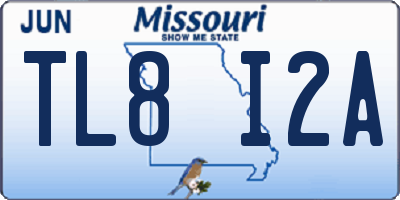 MO license plate TL8I2A