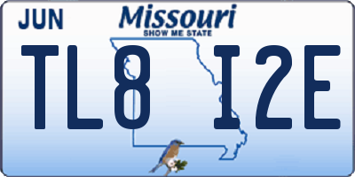 MO license plate TL8I2E