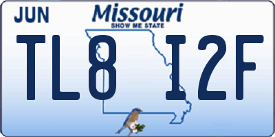 MO license plate TL8I2F