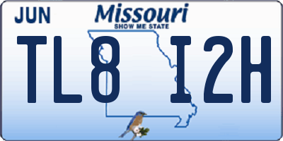MO license plate TL8I2H