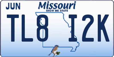 MO license plate TL8I2K